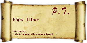 Pápa Tibor névjegykártya